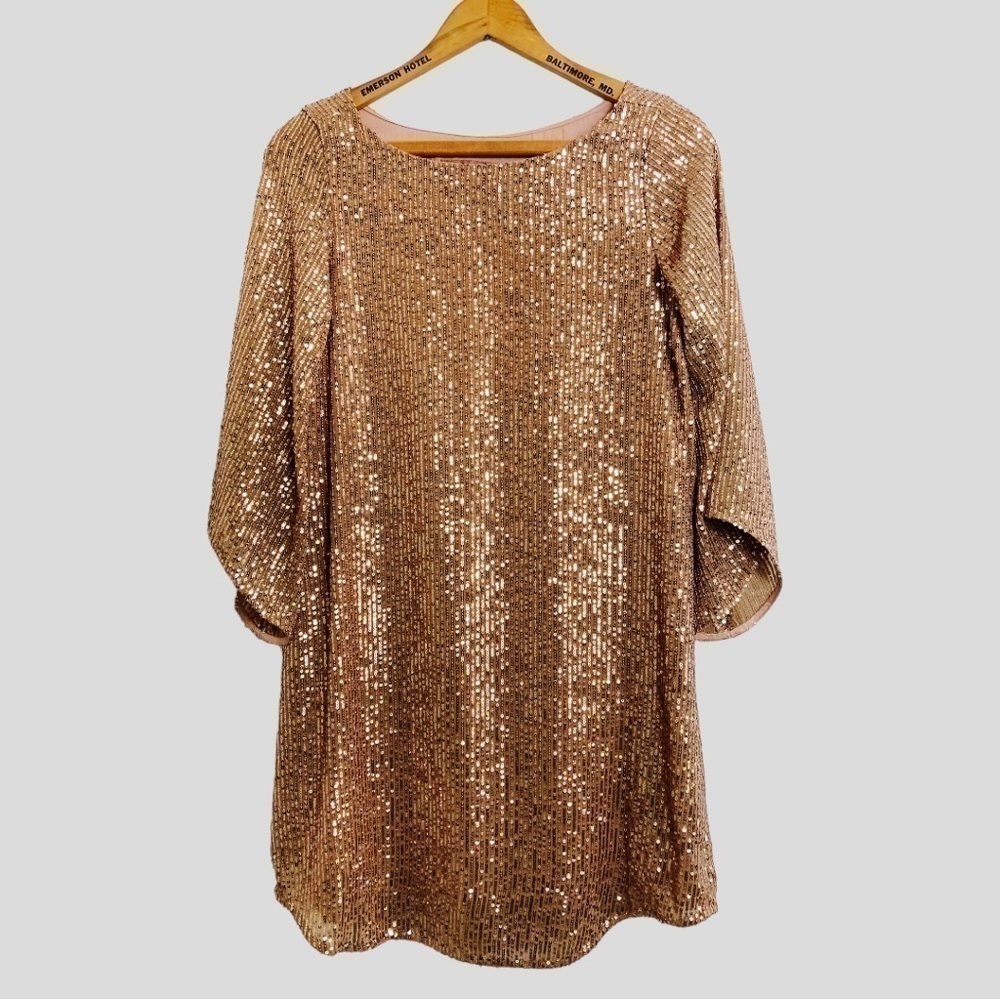 NWT Anthropologie Metallic Sequin Tunic Dress Women’s XS Y2K Starling Whimsigoth - Picture 4 of 14